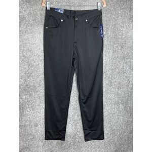 Izod Performance Pants Boys Size 18 Black Adjustable Waist Easy Care Pockets NWT